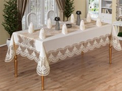 Table Cover Set - Service de table en dentelle de lin et guipure française - 25 pièces 100259870 - Turkey