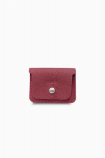 Wallet - Mini porte-cartes en cuir rouge Guard avec compartiment à monnaie 100345653 - Turkey