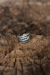 Silver Rings 925 - Adjustable Barbed Wire Design Men's Ring 100326509 - Turkey