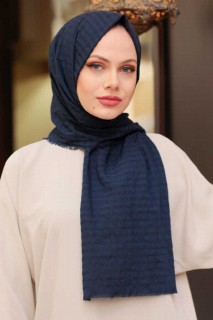 Other Shawls - Navy Blue Hijab Shawl 100339354 - Turkey