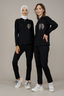 Lingerie & Pajamas - طقم بدلة رياضية بتفاصيل أجنحة الحجر للنساء 100342681 - Turkey