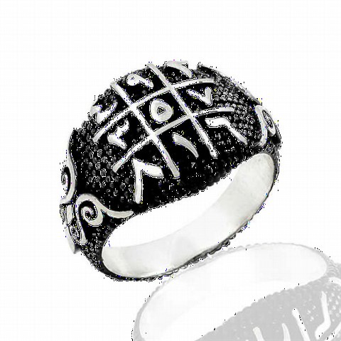 Men - Ebced Affordable Silver Men's Ring on Black Background 100348715 - Turkey