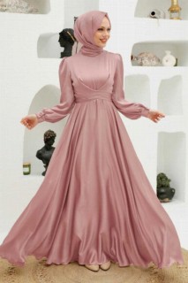 Evening & Party Dresses - فستان سهرة حجاب بودرة وردي 100337989 - Turkey