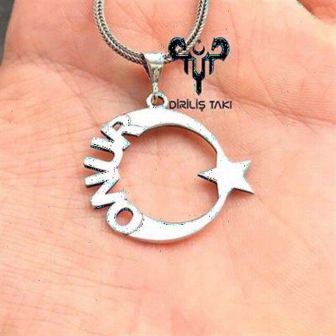 Necklace - Moon Star Personalized Silver Necklace 100349097 - Turkey