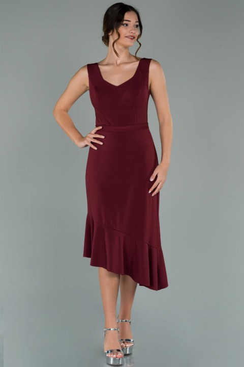 Evening & Party Dresses - Evening Dress Sleeveless Skirt Frilly Crepe Invitation Dress 100297171 - Turkey
