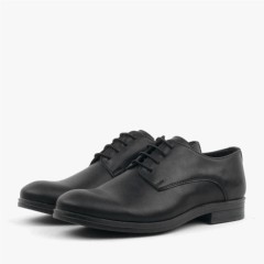 Black Matte Lace-up Oxford Kids Shoes 100352406