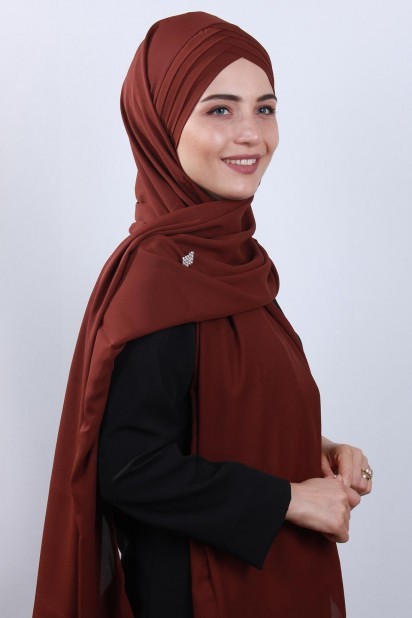 4 Draped Hijab Shawl Cinnamon 100285090