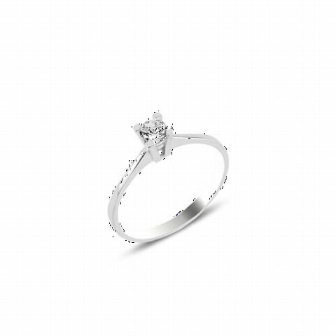 Rings - 3.70 ملم خاتم سوليتير من الفضة للنساء 100347225 - Turkey