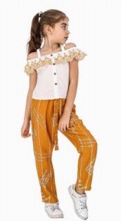 Outwear - Girl's Suspended Mustard Trousers Suit 100326658 - Turkey