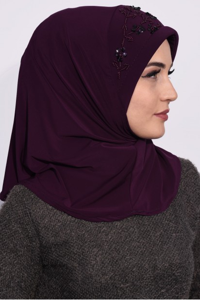 Practical Sequin Hijab Plum 100285511