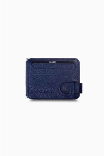 Wallet - Porte-cartes en cuir à clip bleu marine Guard 100345504 - Turkey