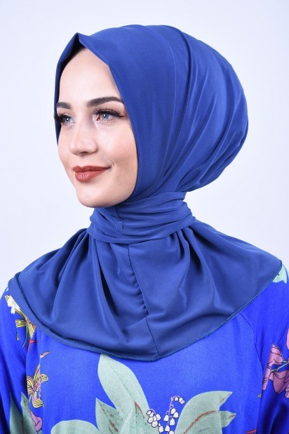 Ready to wear Hijab-Shawl - Snap Fastener Scarf Shawl Indigo 100285614 - Turkey