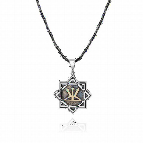 Oguz Khan Seal Embroidered Silver Necklace 100349494