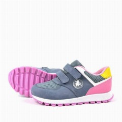 Genuine Leather Gray Velcro Girl's Sports Shoes 100278809