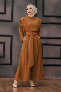 Outwear - Sunuff Colored Hijab Dual Suit Dress 100337226 - Turkey