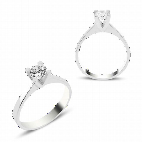 Simple Model Solitaire Silver Ring 100346924