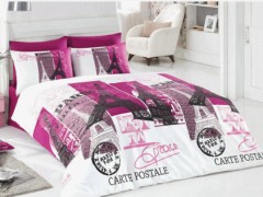 Bedding - Parure de lit double Paris 100% coton Lilas 100257703 - Turkey