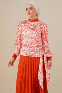 Cloth set - Women's Zebra Patterned Side Tie Suit 100342661 - Turkey