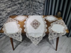 Living room Table Set - طقم غرفة المعيشة 5 قطع كريم ذهبي 100331197 - Turkey