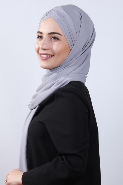 4 Draped Hijab Shawl Gray 100285078
