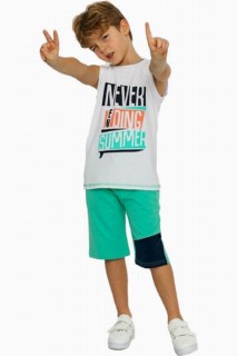 Boy Clothing - Boy Never Summer Green Shorts Suit 100327919 - Turkey