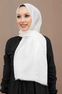 Shawl - White Hijab Shawl 100337030 - Turkey