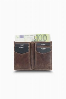 Antique Brown Slim Mini Leather Men's Wallet 100346197