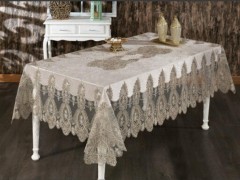 Rectangle Table Cover - Dowry Land Isabel Single Table Cloth 160x220 Cm Cream 100331722 - Turkey