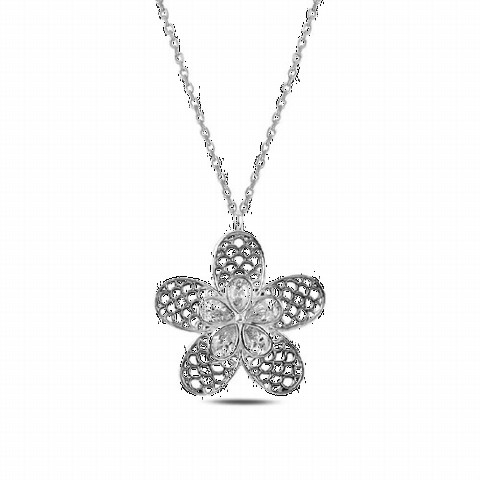 Other Necklace - Clover Model Silver Necklace with Drop Stone 100346885 - Turkey