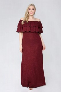 Plus Size Long Glittery Flexible Evening Dress 100276201