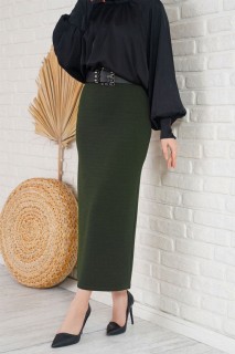 Woman Clothing - تنورة ضيقة ضيقة مرنة بخصر نسائي من الليكرا 100342673 - Turkey