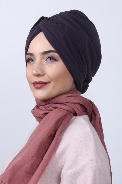 Woman Bonnet & Turban - Double Way Rose Knot Bonnet Smoked 100284858 - Turkey