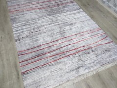 Carpet - سجادة لاتكس مخملية مطبوعة رقمية بقاعدة مقاومة للانزلاق لون رمادي ساشا 180x280 سم 100330522 - Turkey