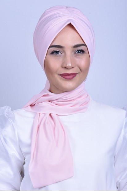 Woman Bonnet & Turban - قبعة مزينة برباط سلمون - Turkey