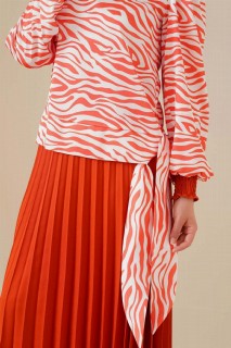 Women's Zebra Patterned Side Tie Suit 100342661