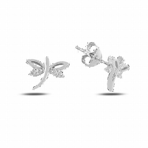 Jewelry & Watches - Dragonfly Model Stone Silver Earring 100347113 - Turkey