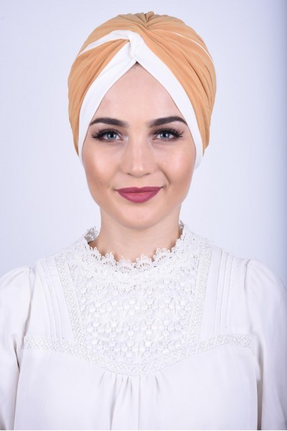 Woman Bonnet & Hijab - لونين فيرا بون أصفر خردل - Turkey