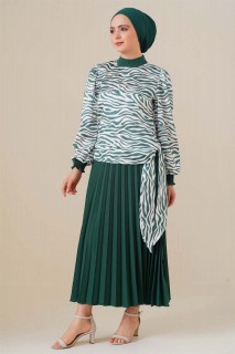 Woman Clothing - Women's Zebra Patterned Side Tie Suit 100342660 - Turkey