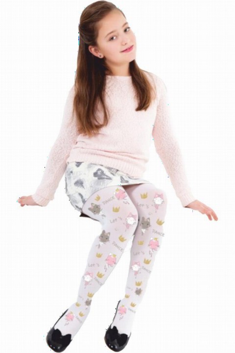 Kids - Let's Dance Kitty Figurweiße Strumpfhose für Mädchen 100327335 - Turkey