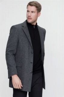 Coat - Men's Smoked Dynamic Fit Comfortable Cut Trend Coat 100350659 - Turkey