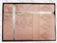 Bedding - French Lacy Alyona Dowry Duvet Cover Set Powder 100332381 - Turkey