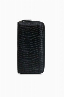 Men - Guard Texas Printed Black Zipper Portfolio Wallet 100345288 - Turkey