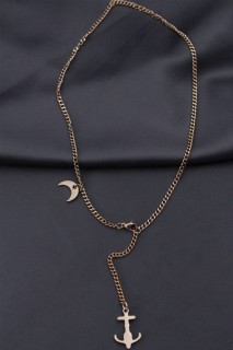 Steel Rose Color Anchor Design Women's Necklace 100319341