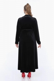 Plus Size Long Velvet Dress 100276366