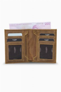 Antique Tobacco Leather Men's Wallet with Hidden Card Holder 100346225