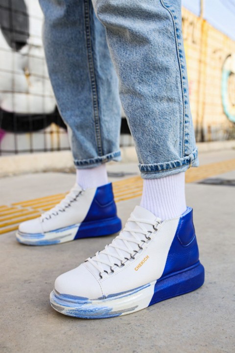 Boots - حذاء رجالي أبيض / أزرق 100342326 - Turkey