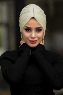 Shawl - Beige Hijab Cap Shawl 100336423 - Turkey