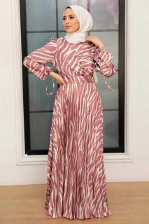 Dusty Rose Hijab Evening Dress 100341443