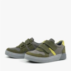 Rakerplus Genuine Leather Khaki Gray Boys Kids Sneakers 100352501