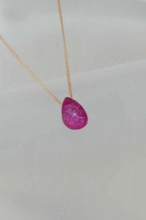 Necklaces - Purple Drop Bead Figure Women Necklace 100327565 - Turkey